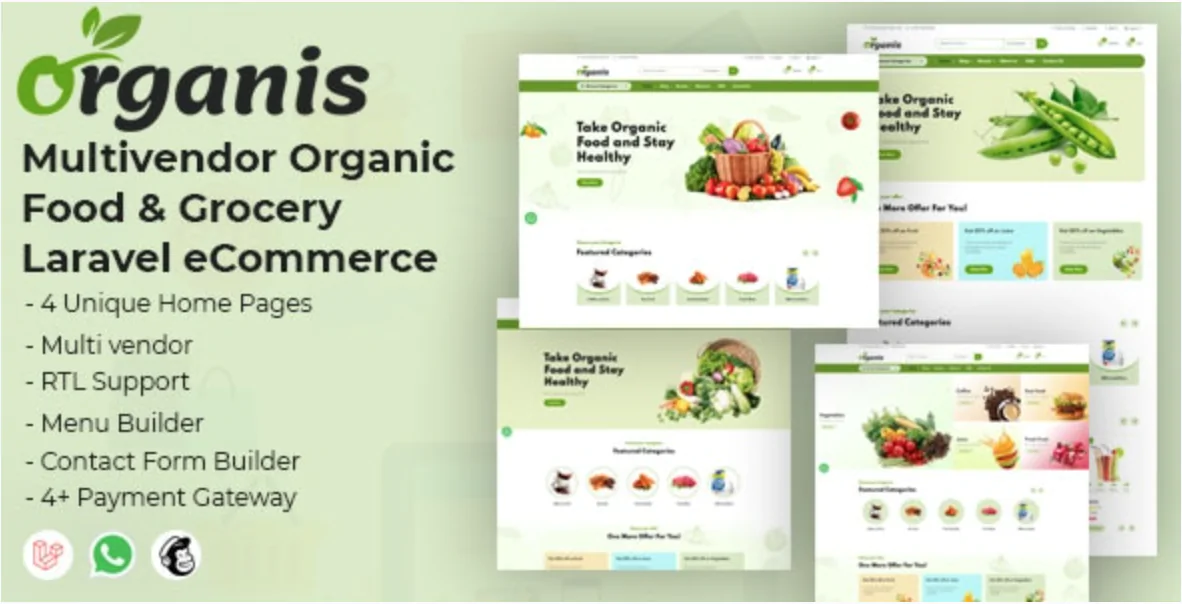 🛒 Organis - Multivendor Organic Food & Grocery Laravel eCommerce Free Download