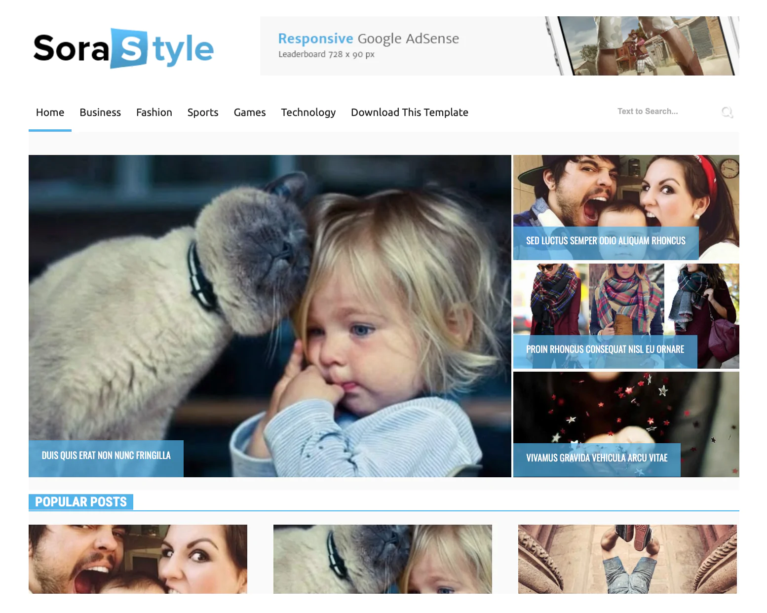 Sora Style Blogger Template - Premium