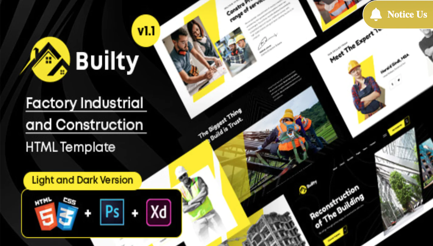 🏗️ Builty HTML Template: Industrial & Building Construction Free Download