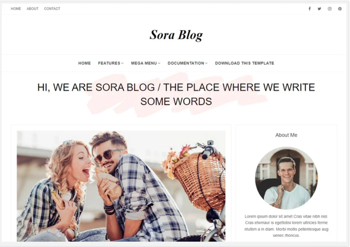 Sora Blog Blogger Template Premium Version - Free Download