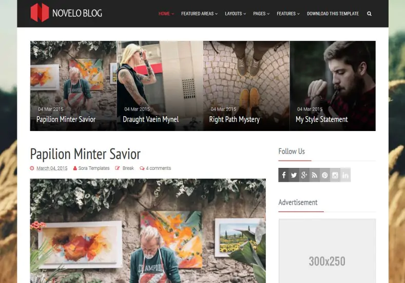 Novelo Blog Blogger Template - Premium