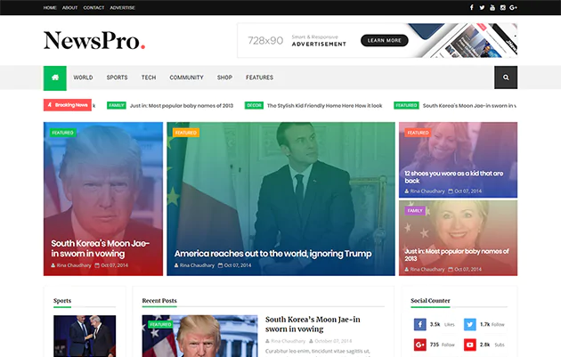 NewsPro Responsive Blogger Template - Premium