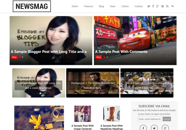 NewsMag Responsive Blogger Templates - Premium