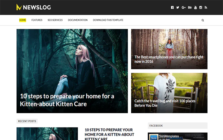 NewsLog Blogger Template - Premium