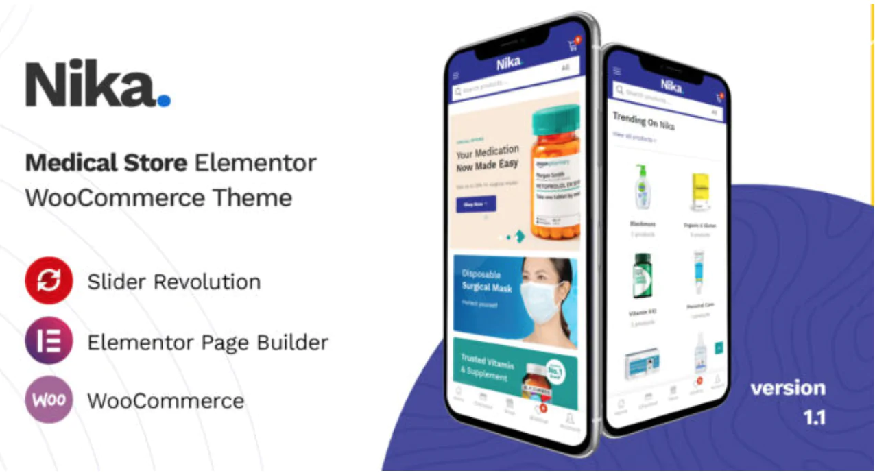 Nika - Medical Elementor WooCommerce Theme Free Download