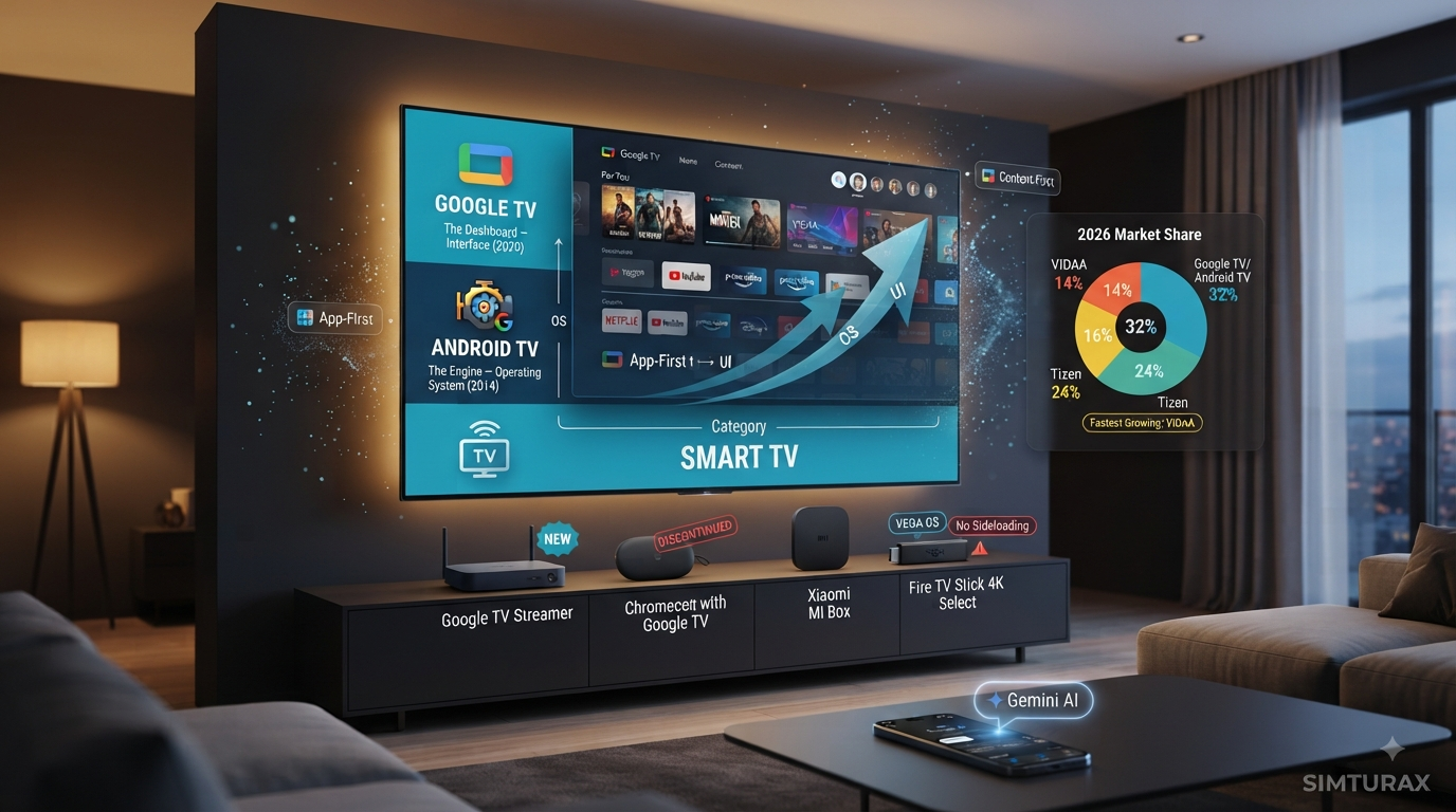 Android TV app grid vs. Google TV personalized home screen