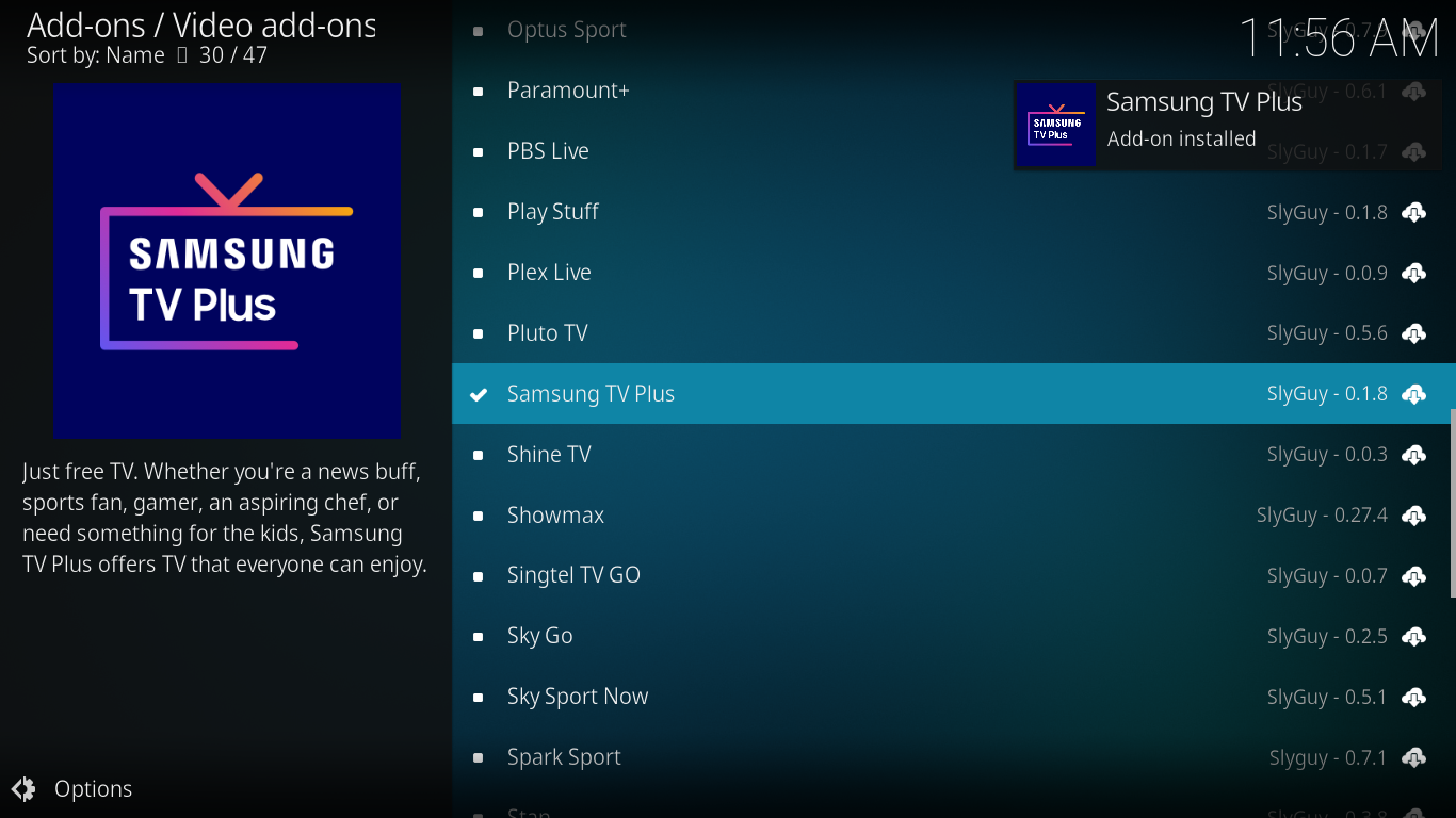 kodi samsung tv app