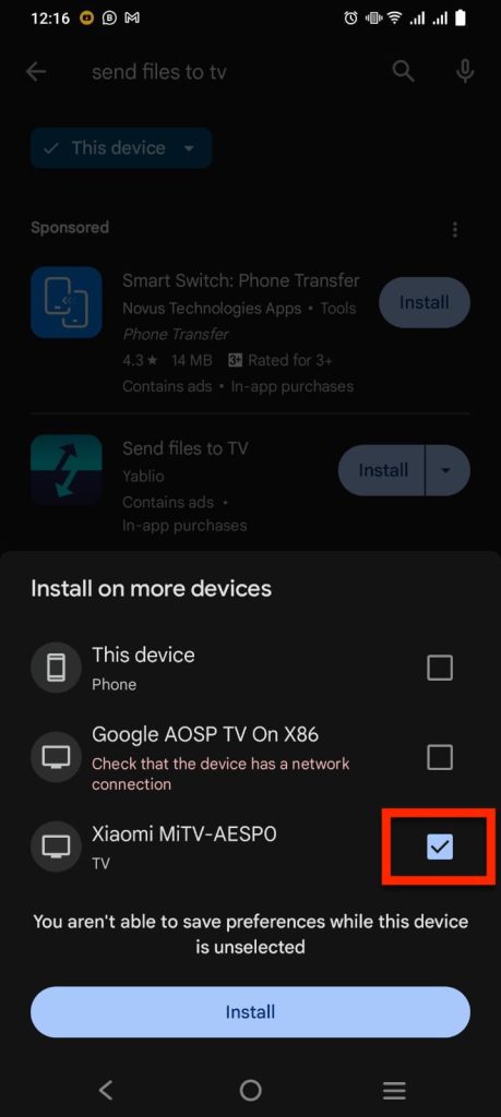 install apps on Android TV from your smartphone