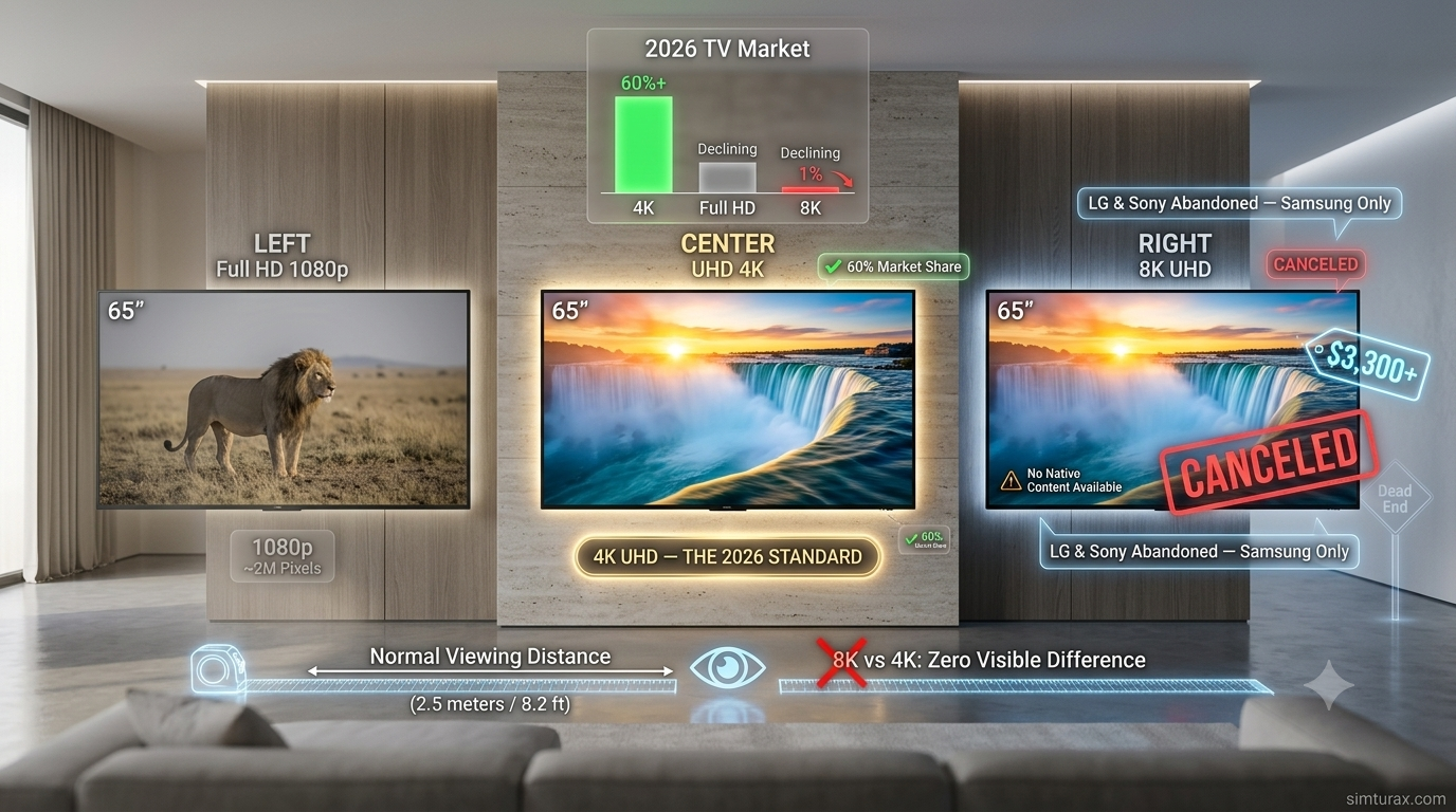 Full HD vs. UHD 4K vs. 8K TVs: The Ultimate 2026 Buying Guide