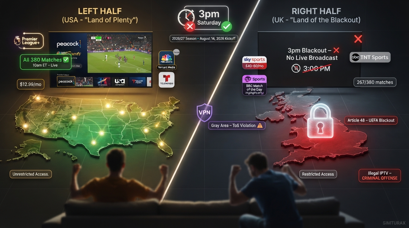 How to Watch 3pm Premier League Matches in USA vs UK