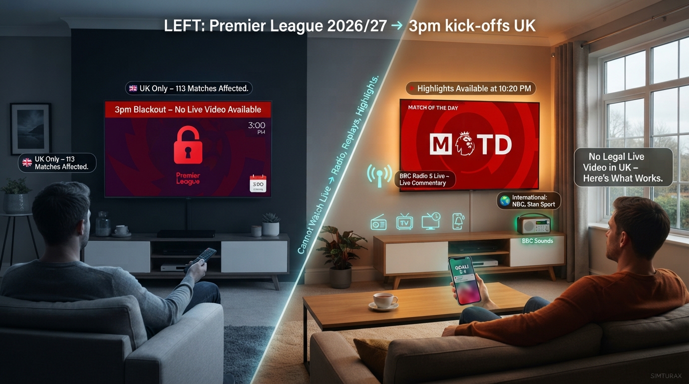 How to Watch Premier League 2026/27 3pm Kick-Offs Legally