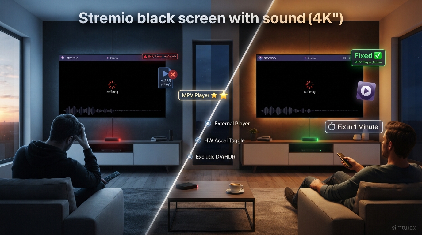 How to Fix Stremio Black Screen With Sound Playback Issue (2026 Bleuprint)